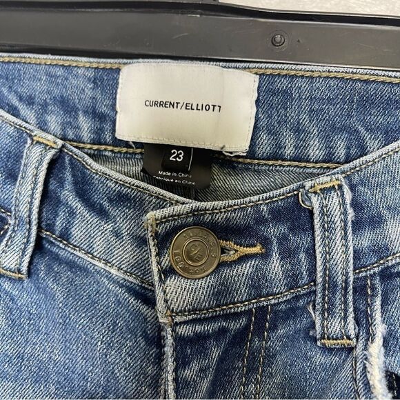 𝅺CURRENT/ELLIOT The Flare Kick Mid Rise Crop Jeans 23 - Picture 3 of 5